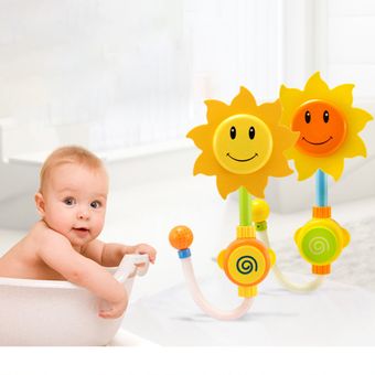 grifo de ducha de girasol prensa j Bonito juguete de baño para bebé 