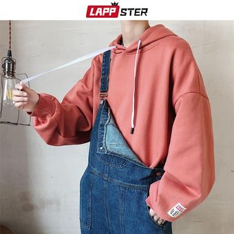 Sudadera con capucha para hombre de Harajuku estilo Hip Hop de gran tamaño sudadera coreana Khaki 