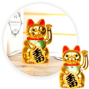 Gato de la Suerte Figura Decorativa Móvil Maneki Neko 0256A