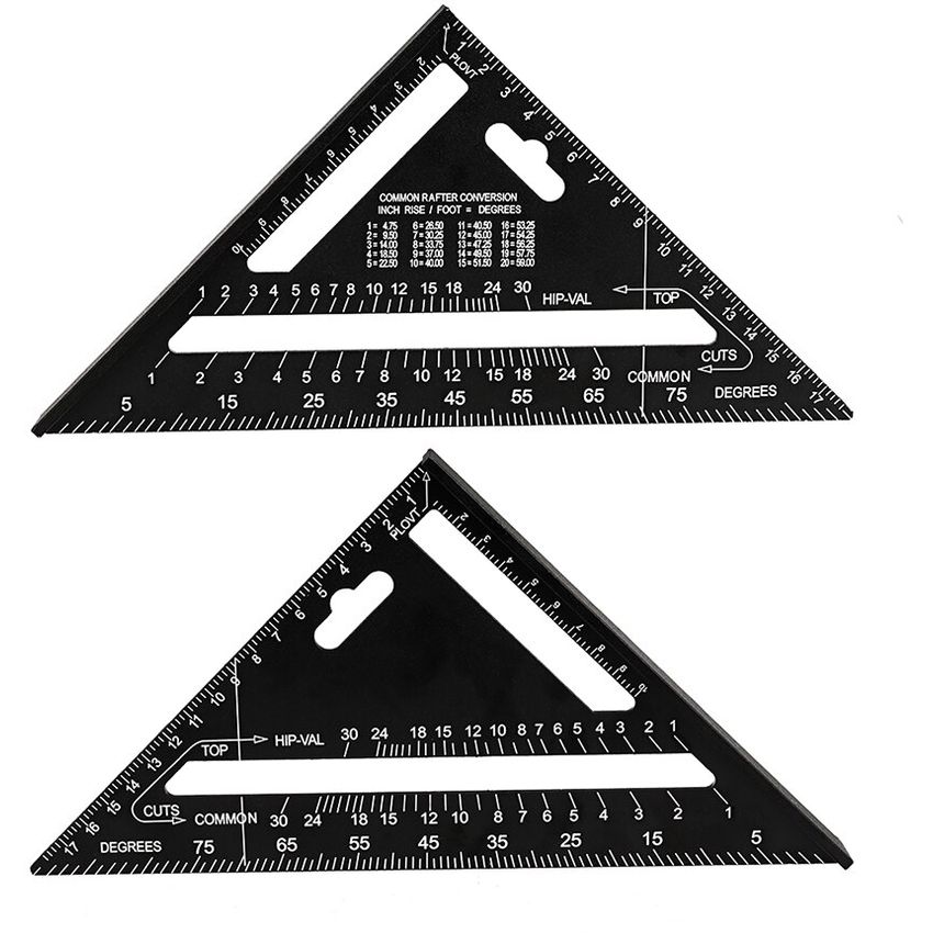 Regla Triangular De AleacióN De Aluminio De 7-Negro