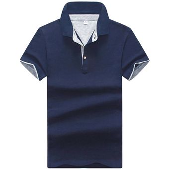 estilo de moda camisas de Polo cortas de algodón ajustada, camisa de Polo de verano para hombre 