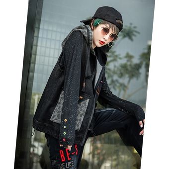 Max LuLu primavera estilo europeo moda Laies Vintage chalecos vaqueros mujeres P（#Black） 