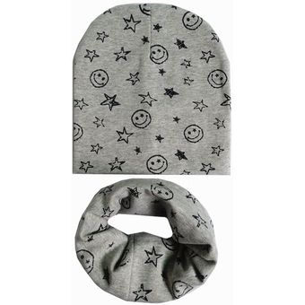 Otoño e Invierno bufandas para niño conjunto de gorros de moda bufanda de cuello para niño y niña Conjunto de gorro de algodón para bebé 