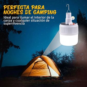 Luces de camping recargables Lampara solar emergencia interior LED camping  2 PIEZAS