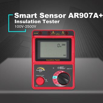 El sensor inteligente AR907A Aislamiento Tierra voltímetro Medidor de resistencia Megohmetro Negro 