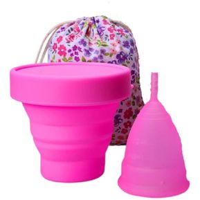 Kit Copa Menstrual + Vaso Esterilizador + Bolsa Para Guardar - Purpura