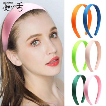 manualidades lisas 20 Uds. accesorios bohemios accesorios de banda plástica para cabello Diademas de satén Multicolor para mujer y niña 