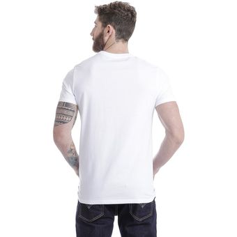 polo blanco hombre cuello redondo