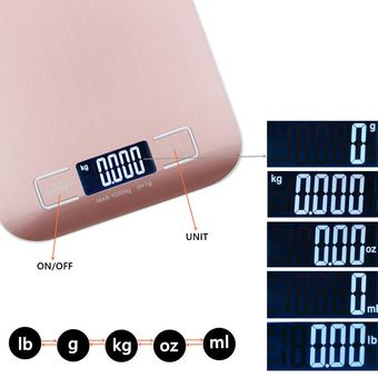 Báscula Digital 10kg 1g pantalla LCD báscula de cocina báscula de peso electrónica de acero inoxidable herramienta de medida de cocina 39% de descuento 