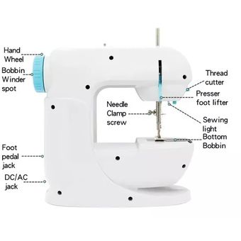 Máquina Coser Portátil Mini Sewing Machine Con Pedal GENERICO