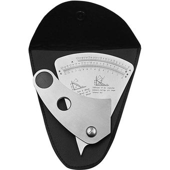 Drillpro Medidor de soldadura con forma de abanico de acero inoxidable Ángulo de altura Regla de prueba Medidor de inspección de soldadura 