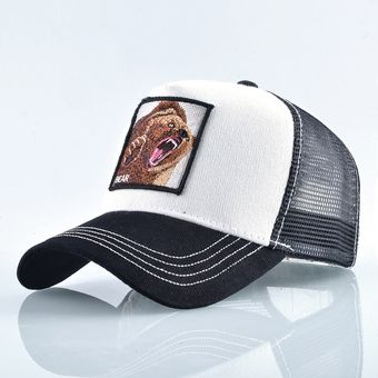 sombrero de camioner Gorra de béisbol de malla bordada con animales 