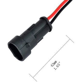 5 Juego 2 PIN WAY 20-16 AWG Conector impermeable Arnés IP 67 AMP Super 