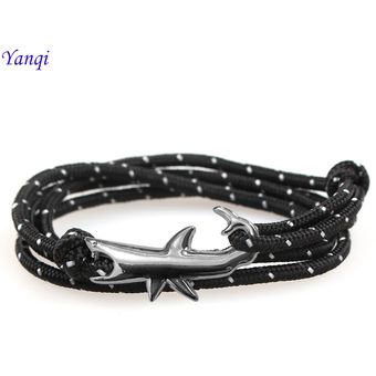 Pulsera Vikinga Tiburón Negro Cuerda Multicapa Pulsera De De Pulsera Vikinga Tiburón Negro Cuerda Multicapa Pulsera De De