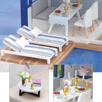DIY LED Loft Apartments Casa de muñecas Kit muebles madera e 