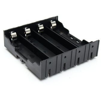 5Pcs Negro 4 x 3.7 V 18650 Punta puntiaguda Caja de soporte de batería de iones de litio de 4 ranuras DIY 