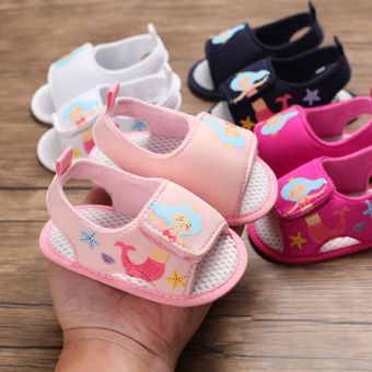 Sandalias para bebés con lazo de cuero sintético zapatos antideslizantes de fondo suave para primeros pasos de princesa para verano 