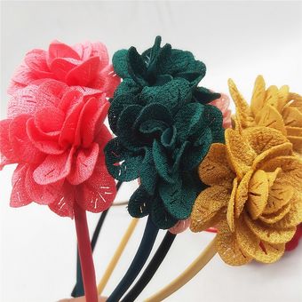 accesorios de goma para el cabello diademas para niña 2019 bandana hueca de Color sólido Diadema de flores para niña 