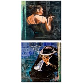 Set de Cuadros Decorativos Canvas "Pareja de Tango" 30x30