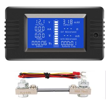Voltímetro de CC Amperímetro Pantalla LCD Wattímetro digital Multímetr 