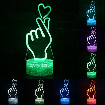 3D LED Luces de la noche con 7 colores la decoración del hogar con control 