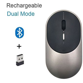 Ratón inalámbrico recargable con Bluetooth 5,1 2,4G Mouse óptico US 