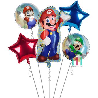 Combo Globos De Cumpleaños De Mario Bros Kit Completo