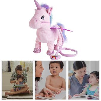 Electric Unicorn Toy Pet Correa Leash Alas de peluche Peluche Animal Toy Sing Song Paseo 