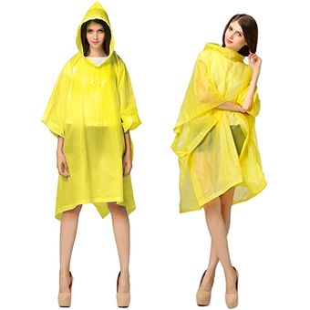  Capa impermeable impermeable para mujer y hombre, capa de lluvia  EVA duradera, reutilizable portátil plegable (color: amarillo, tamaño: L) :  Ropa, Zapatos y Joyería