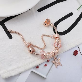 Brace Code Rose Golden Butterfly Glamour Pulsera Con Cuentas 