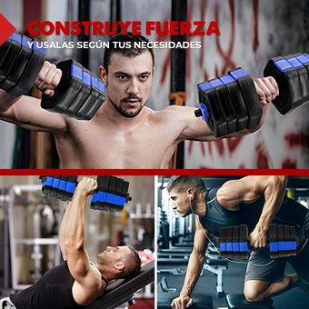 JUEGO DE PESAS REGULABLES FITNESS GYM 30 KG TOTAL