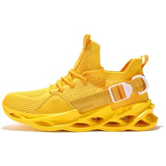 G133 Yellow Sneakers#Zapatillas de deporte de malla para hombre y muje 