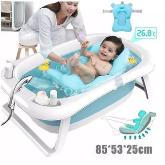 Bañera para Bebé Portátil Con Termometro Azul GENERICO