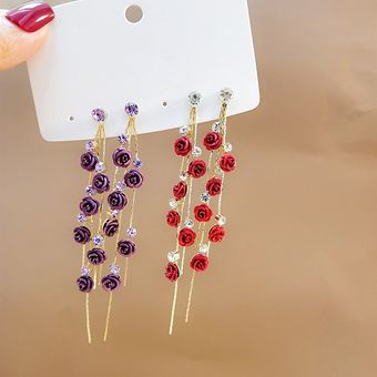 Pétalos De Rosa Colgantes Pendientes De Mujer Bijoux De Y De 