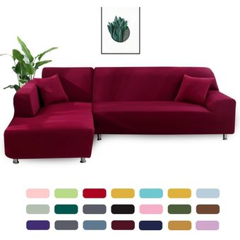 Funda geométrica para sofá,cubierta elástica para sala de estar,mascotas,esquina en forma de L,funda de sofá larga,1 ud. #19 