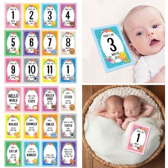 Tarjeta mensual de 12 Uds.Para bebé recién nacido,juego de tarjetas 