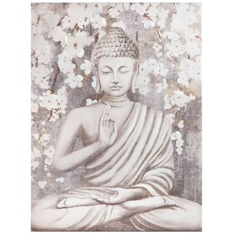 Estatua De Buda En Flores  Cuadros Decorativos Canvas Revolution