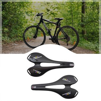 Asiento completo de fibra de carbono Material de montaña bicicleta de carretera Bicicleta Silla Cojín hueco 3k brillante Matt negro 