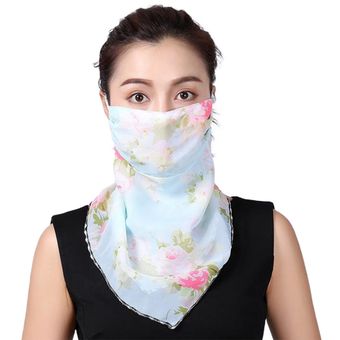 Protección para cuello y la cara del sol velo pañuelos de gasa bufanda de montaje de la máscara del oído 