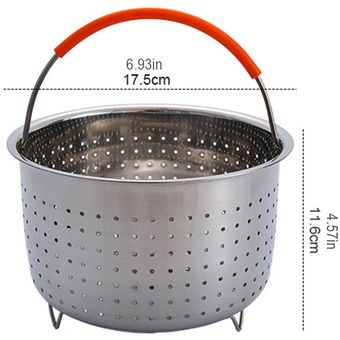 Vapor del acero inoxidable plug-in de la presión de silicona Mango Steam Cooker cesta 