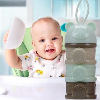 Dispensador De Leche En Polvo Portatil Para Bebe 3 Niveles - La tienda para  tu bebe