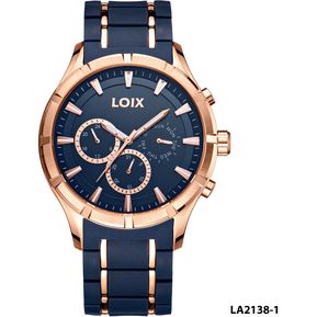 Reloj hombre LA2142-1 blanco con oro rosa, tablero blanco - Relojes Loix