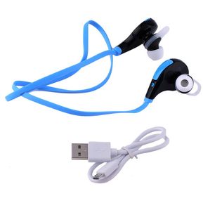 EH Auriculares Estereo De Auriculares Inalambricos Bluetooth Sport Headset Headphone QY7-Negro Y Azul