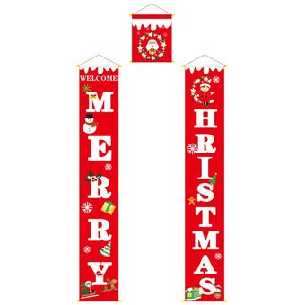 Decoraciones de Navidad Decoraciones de colgar bandera de tres piezas Cortina Banner Copla 