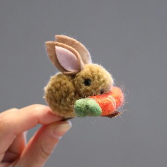 Pinzas para el pelo de conejo para niña accesorios para el cabello de conejo de peluche hechos a mano 1 pieza 