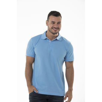 polo azul claro hombre