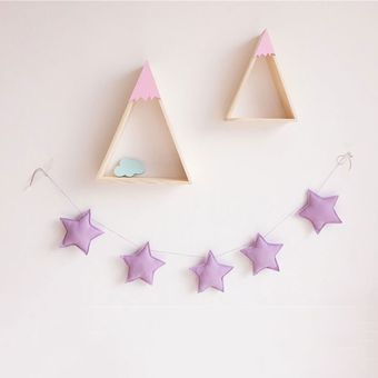 guirnaldas de luna y estrella para dormitorio de niña accesorios para fotos adornos colgantes de pared hechos a mano Decoración nórdica para habitación de bebé 