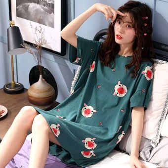 Color#3 Camisones de media pantorrilla para mujer,ropa de dormir Kawaii estampada,elástica,estudiantes,estilo coreano Simple,prendas de vestir a la moda,2XL,nuevo 