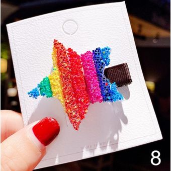 Lindas Lentejuelas De Niña Arco Iris Clip Flash Horquilla De 