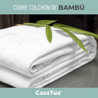 CASATUA Cubre Colchon Protector Impermeable Elasticos - Blanco - 2